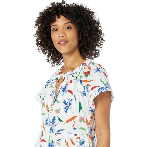 Maggy London  Mini Dress with Flutter Sleeve Floral Women's Size 6 - Picture 3 of 12